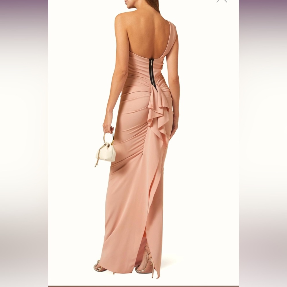 NICOLE BAKTI- One Shoulder Ruffle Back Gown